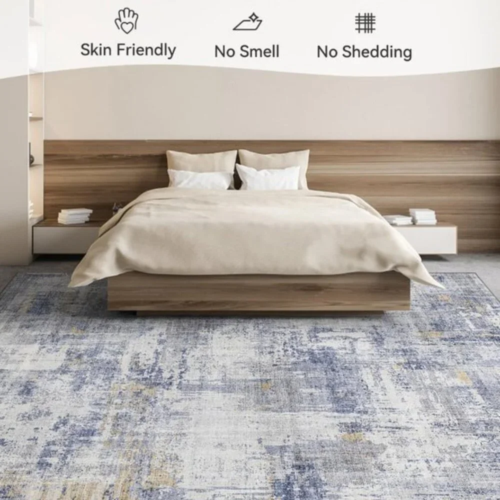 New 8x10 Area Rug, Washable Modern Abstract Carpet for Home, Room or Office